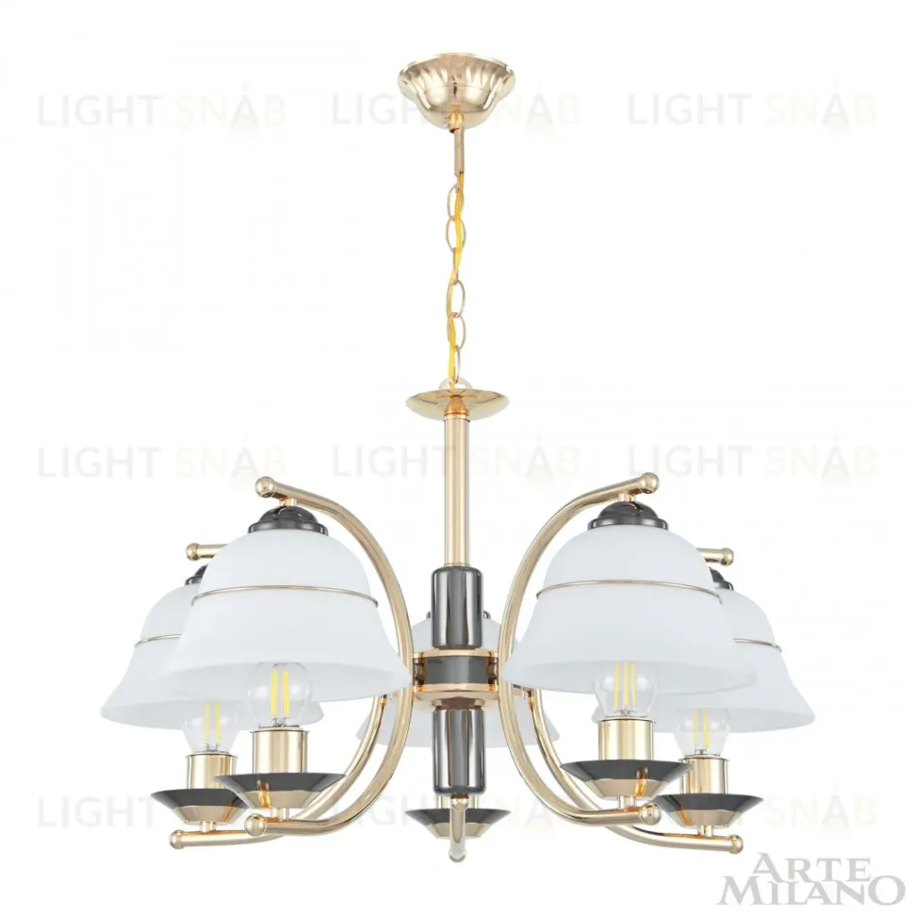Подвесная люстра Arte Milano Florentia-1240 301240/5 Bk/Gd 301240/5 Bk/Gd