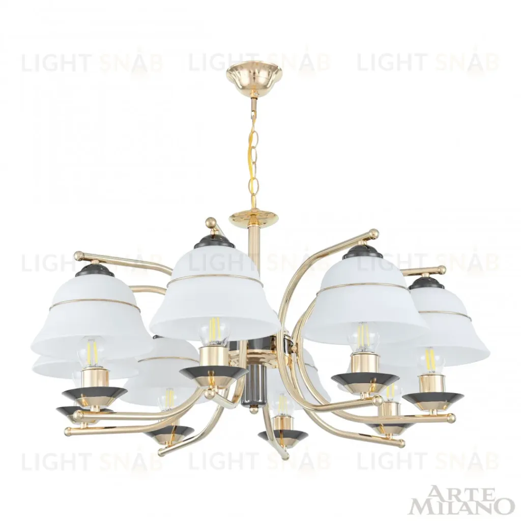 Подвесная люстра Arte Milano Florentia-1240 301240/8 Bk/Gd 301240/8 Bk/Gd