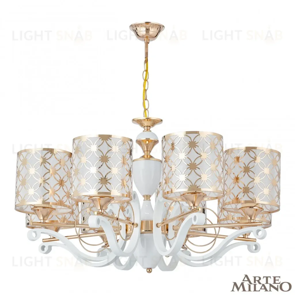 Подвесная люстра Arte Milano Florentia-3097 303097/8 Wh/Gd 303097/8 Wh/Gd
