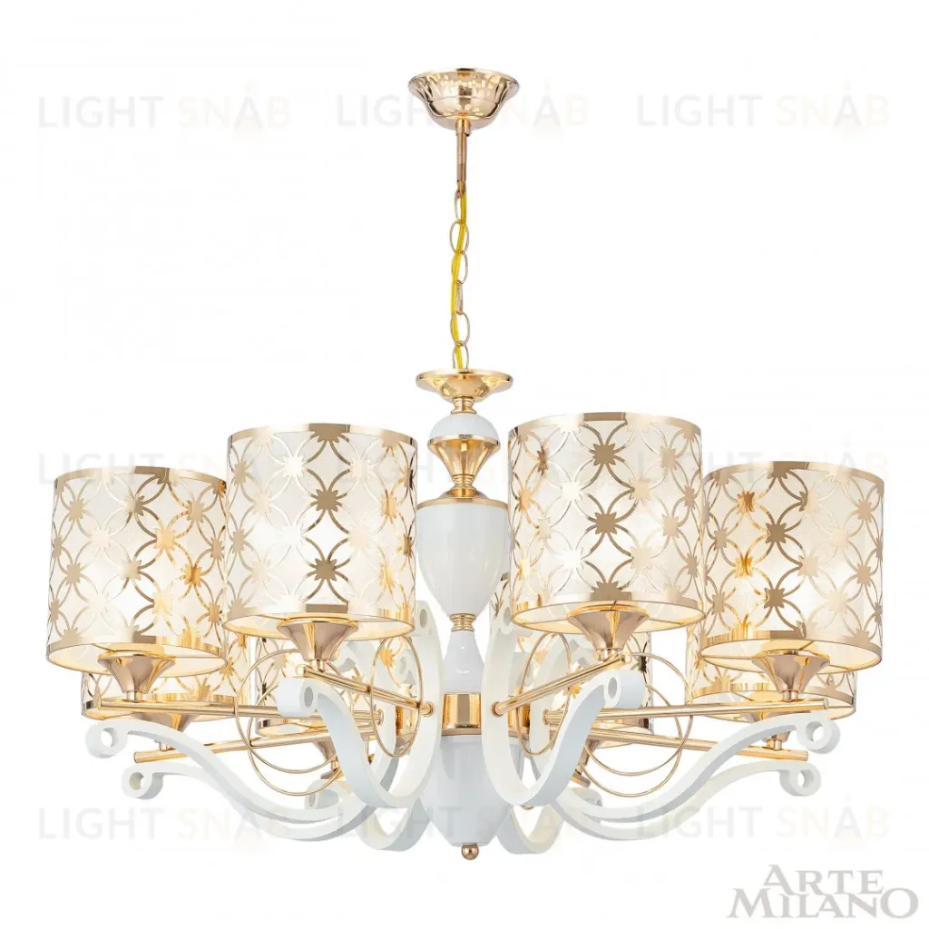 Подвесная люстра Arte Milano Florentia-3097 303097/8 Wh/Gd 303097/8 Wh/Gd