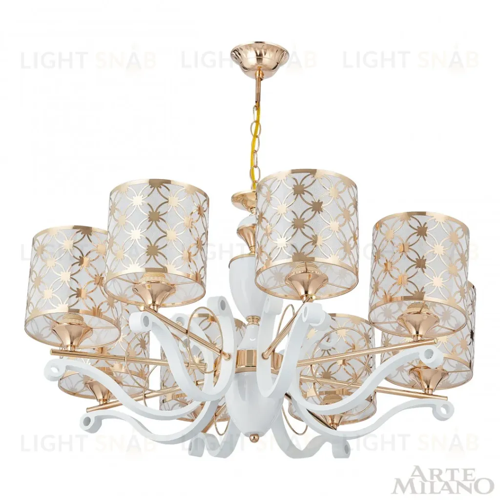 Подвесная люстра Arte Milano Florentia-3097 303097/8 Wh/Gd 303097/8 Wh/Gd