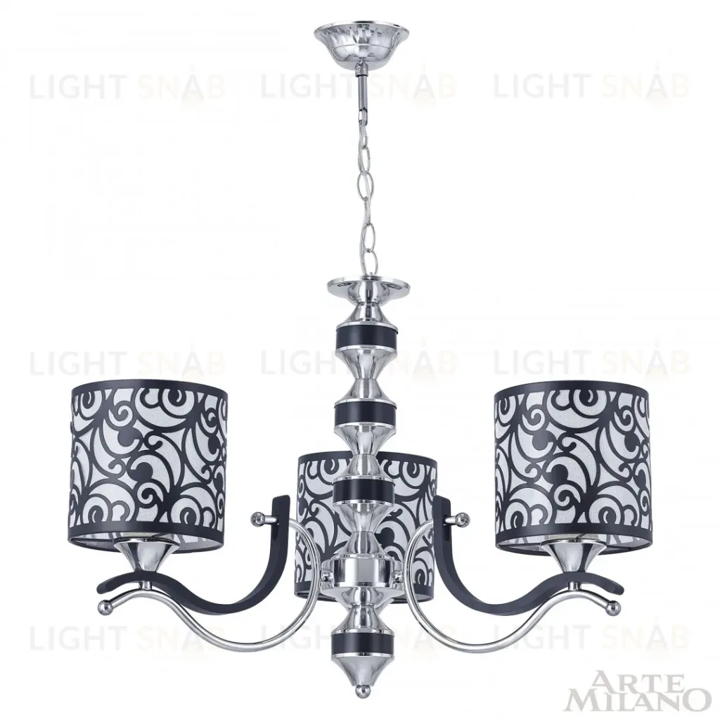 Подвесная люстра Arte Milano Florentia-4957 304957/3 Bk/Ni 304957/3 Bk/Ni