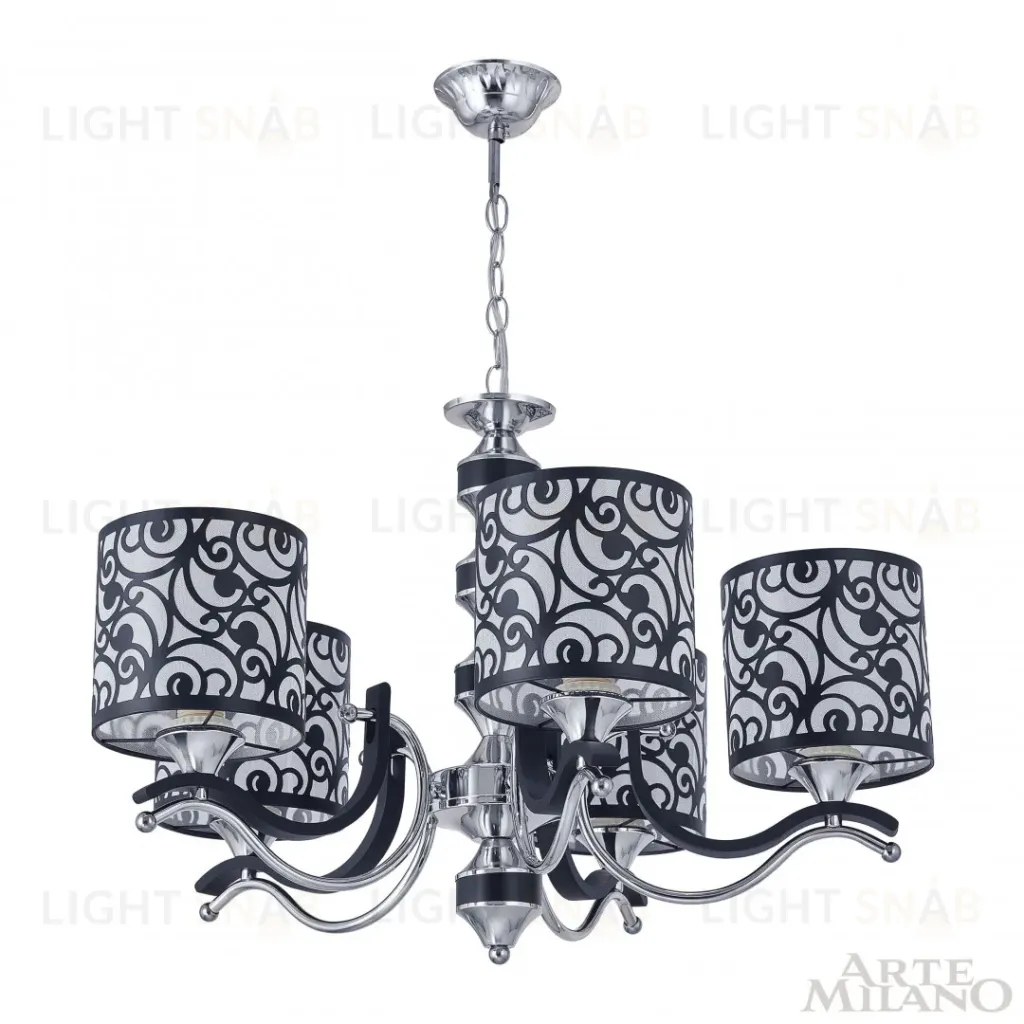 Подвесная люстра Arte Milano Florentia-4957 304957/5 Bk/Ni 304957/5 Bk/Ni