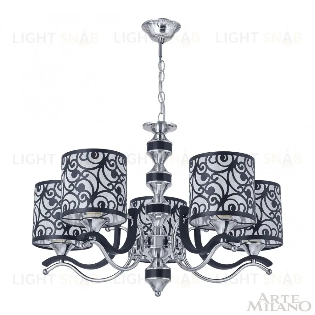 Подвесная люстра Arte Milano Florentia-4957 304957/5 Bk/Ni 304957/5 Bk/Ni