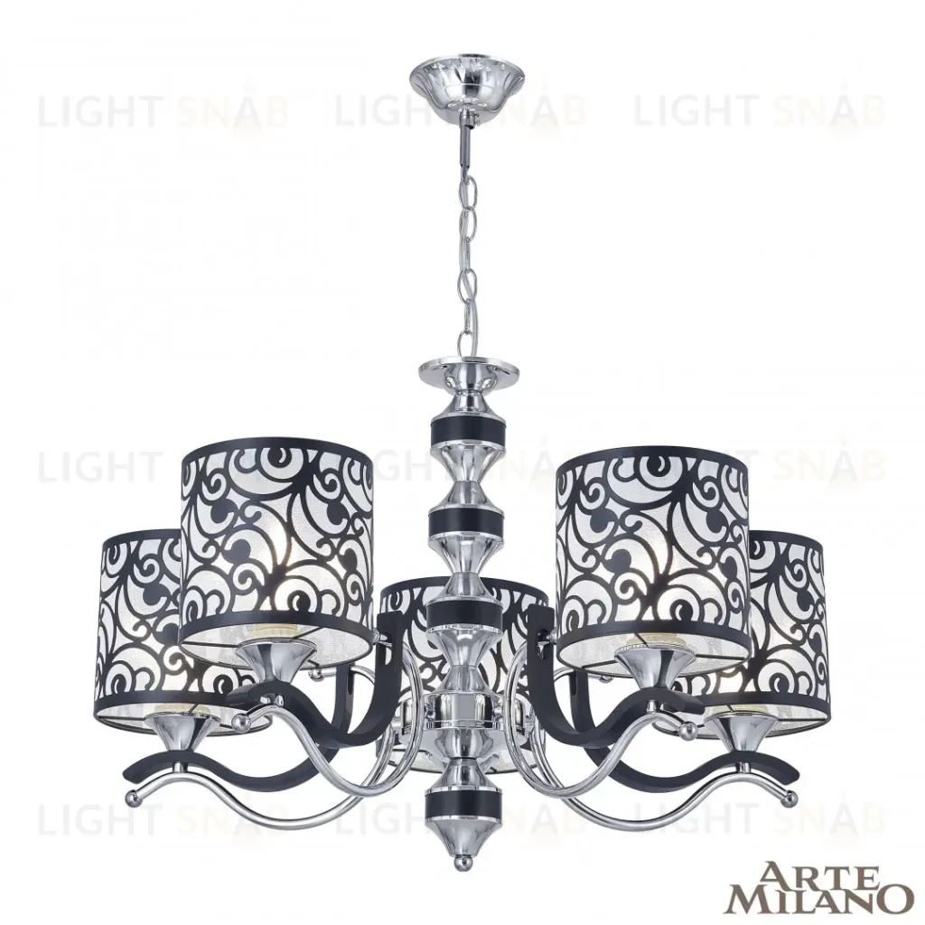 Подвесная люстра Arte Milano Florentia-4957 304957/5 Bk/Ni 304957/5 Bk/Ni