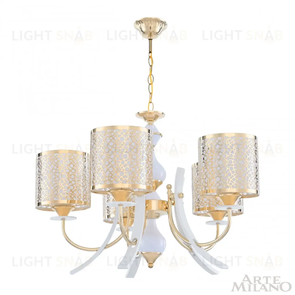 Подвесная люстра Arte Milano Florentia-6067 306067/5 Wh/Gd 306067/5 Wh/Gd