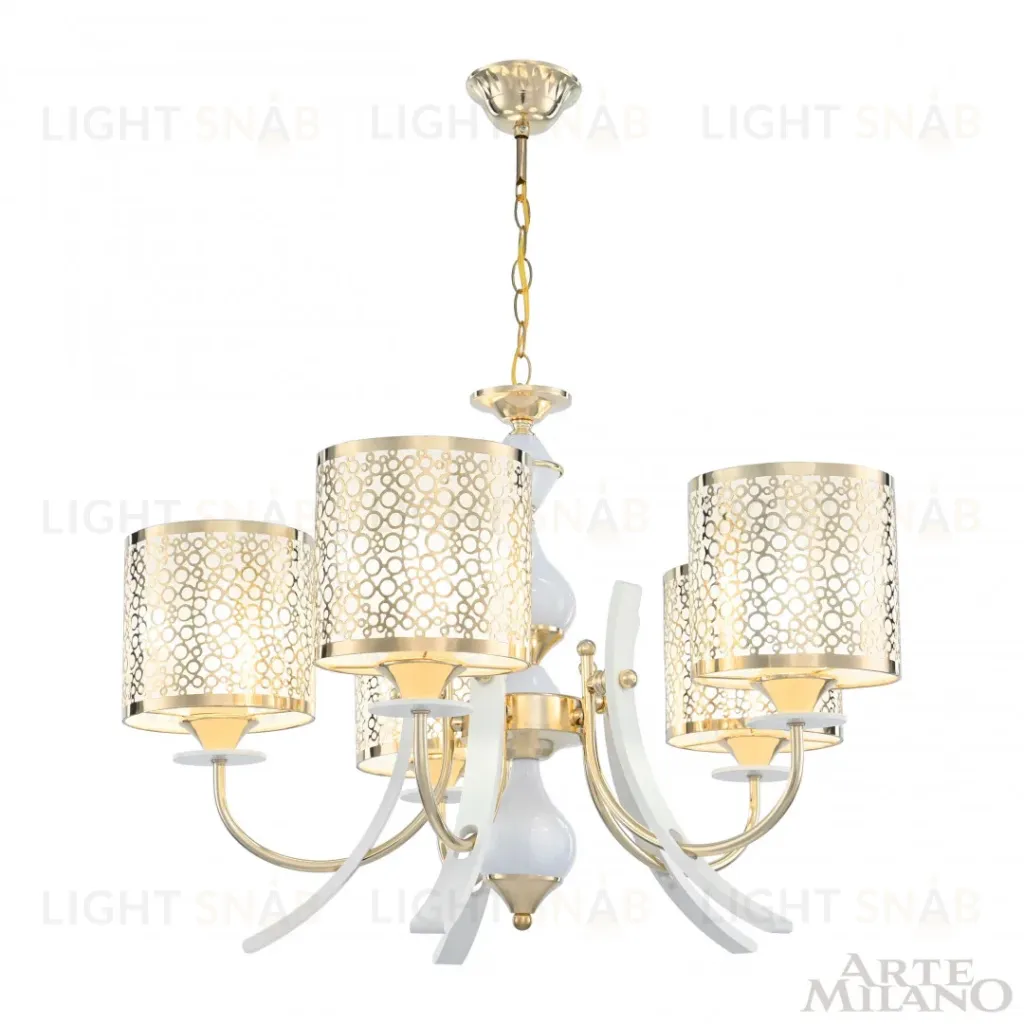 Подвесная люстра Arte Milano Florentia-6067 306067/5 Wh/Gd 306067/5 Wh/Gd