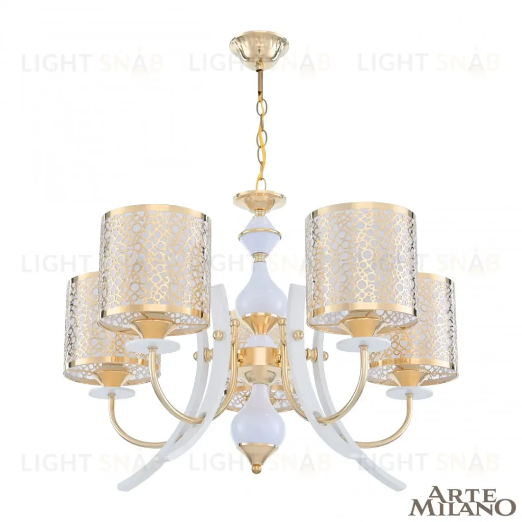 Подвесная люстра Arte Milano Florentia-6067 306067/5 Wh/Gd 306067/5 Wh/Gd