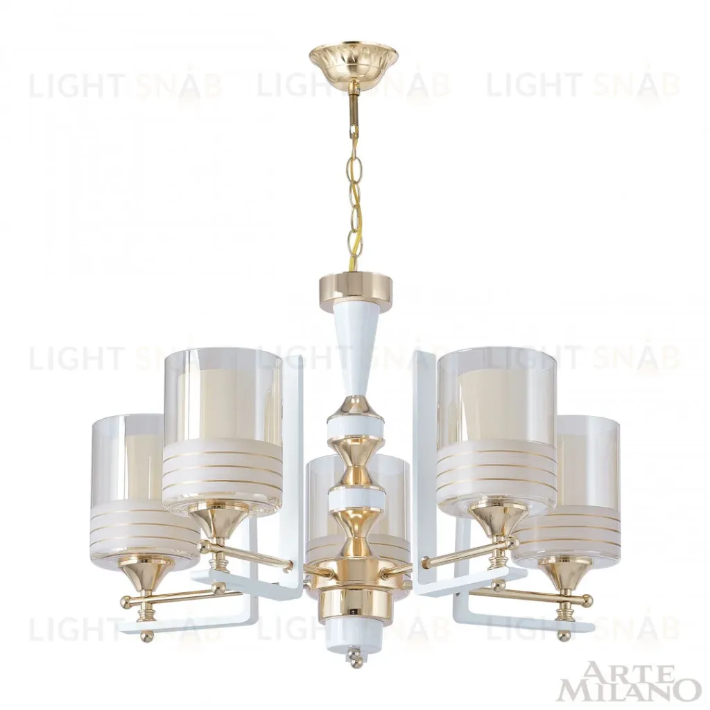 Подвесная люстра Arte Milano Florentia-6087 306087/5 Wh/Gd 306087/5 Wh/Gd