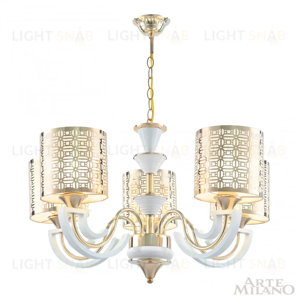 Подвесная люстра Arte Milano Florentia-8857 308857/5 Wh/Gd 308857/5 Wh/Gd