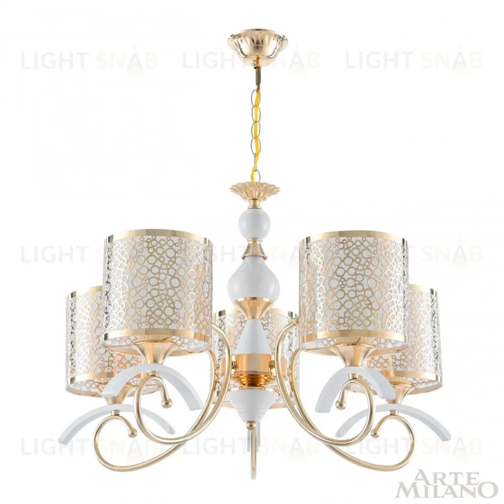 Подвесная люстра Arte Milano Florentia-9787 309787/5 Wh/Gd 309787/5 Wh/Gd