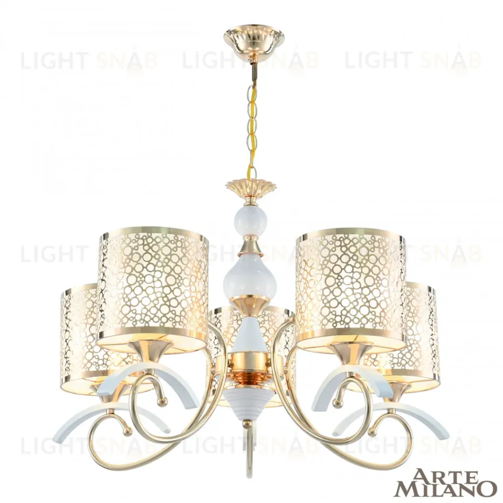 Подвесная люстра Arte Milano Florentia-9787 309787/5 Wh/Gd 309787/5 Wh/Gd