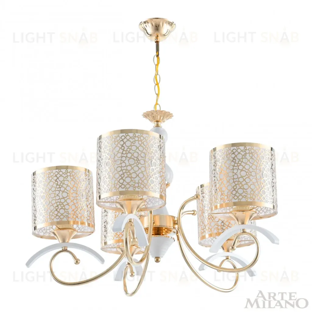 Подвесная люстра Arte Milano Florentia-9787 309787/5 Wh/Gd 309787/5 Wh/Gd