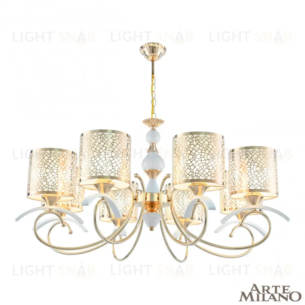 Подвесная люстра Arte Milano Florentia-9787 309787/8 Wh/Gd 309787/8 Wh/Gd