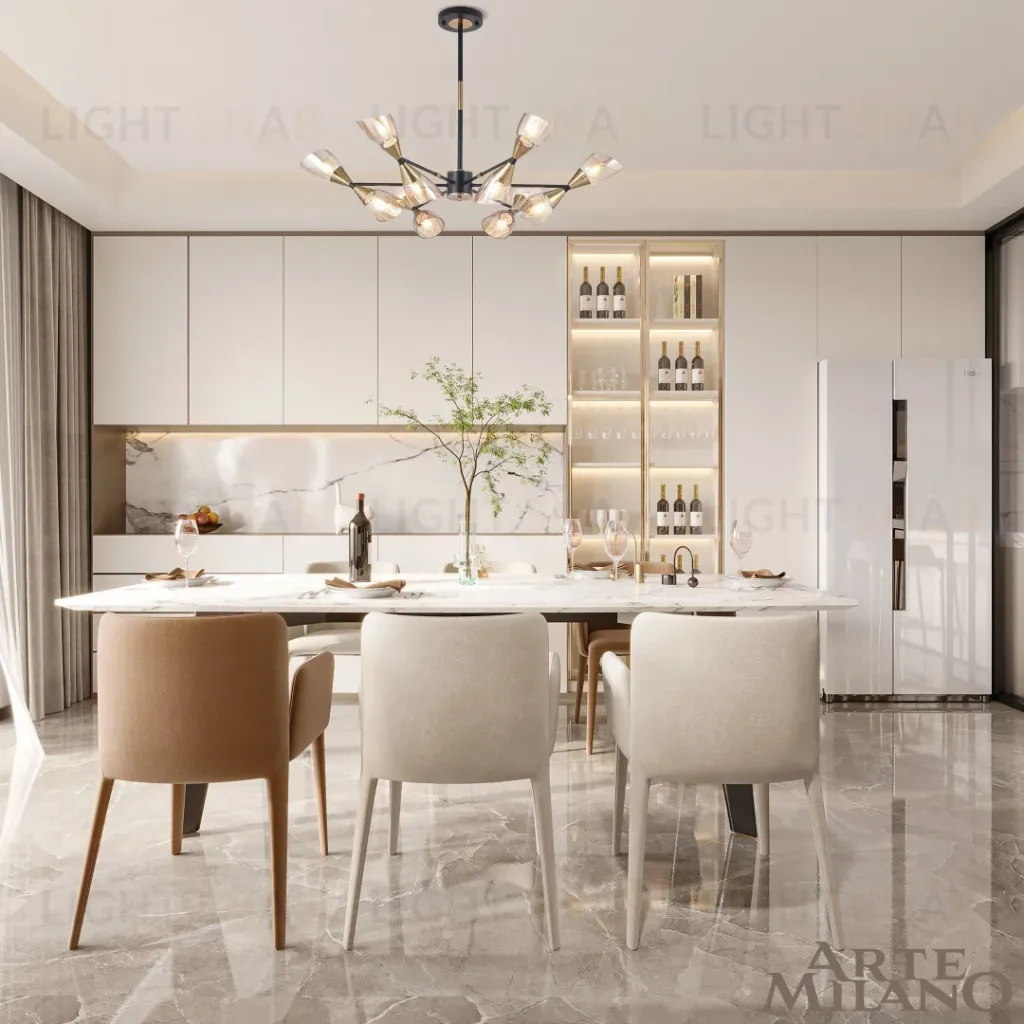 Люстра на штанге Arte Milano Neapolis 276708/12 BK/GD 276708/12 BK/GD