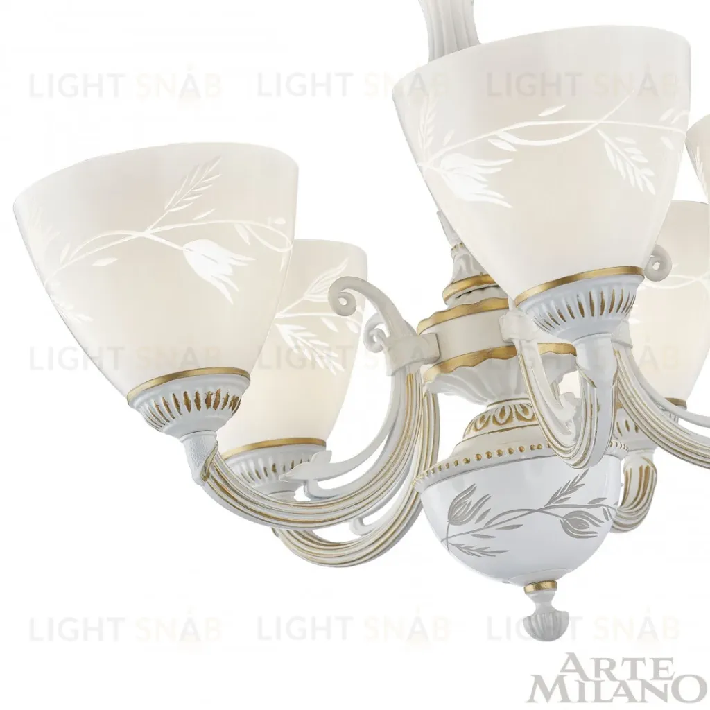 Подвесная люстра Arte Milano 343659/5 WT+G 343659/5 WT+G