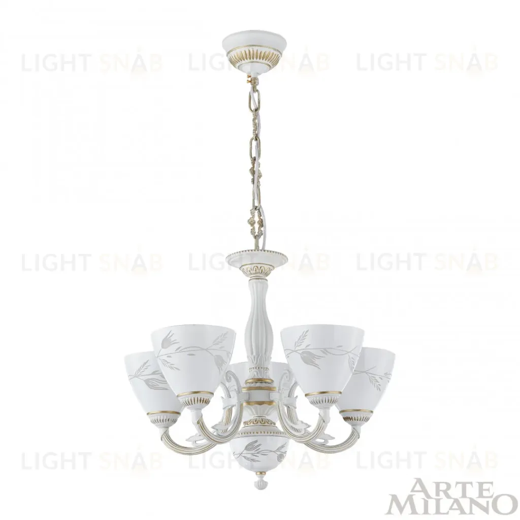 Подвесная люстра Arte Milano 343659/5 WT+G 343659/5 WT+G