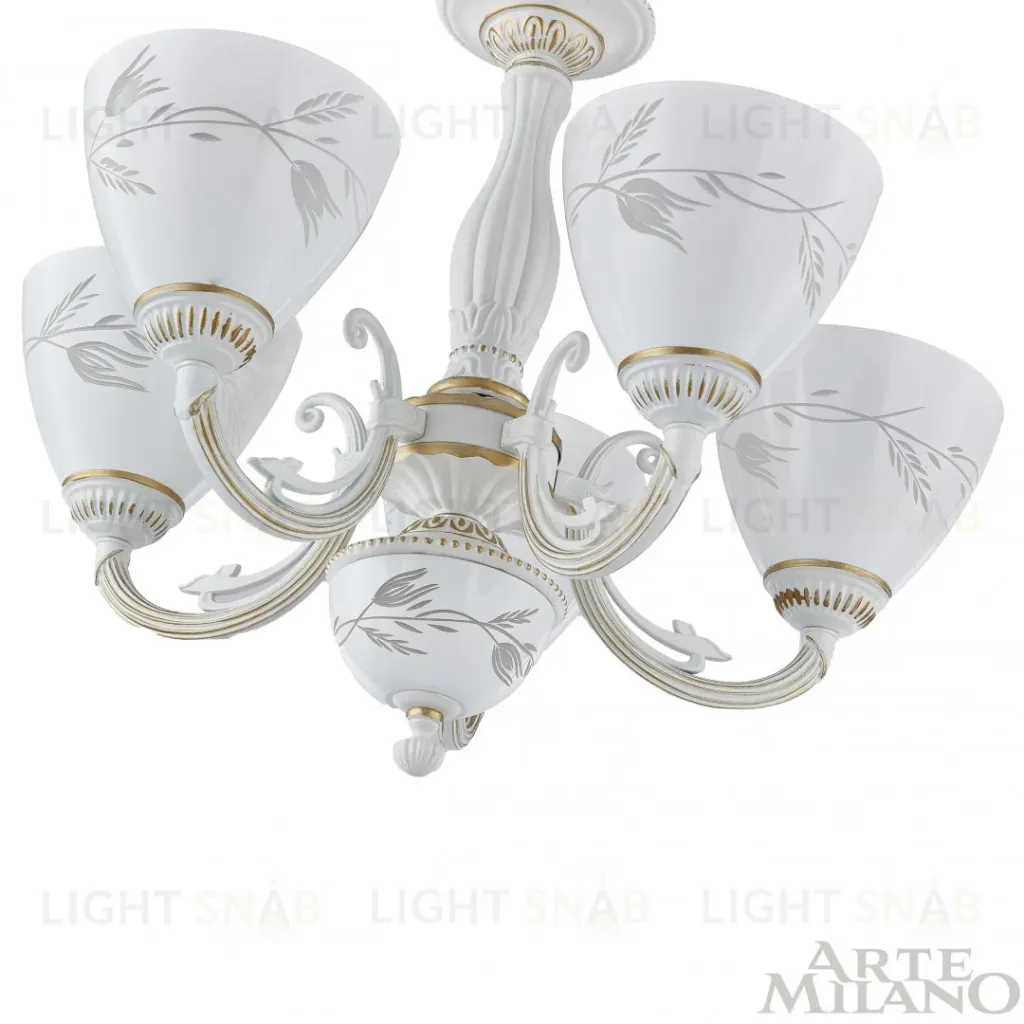 Подвесная люстра Arte Milano 343659/5 WT+G 343659/5 WT+G