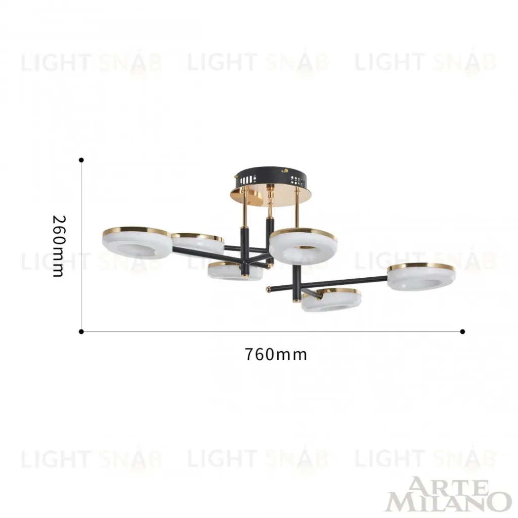 Потолочная люстра Arte Milano Ferrara 272999/6 BK/GD 272999/6 BK/GD