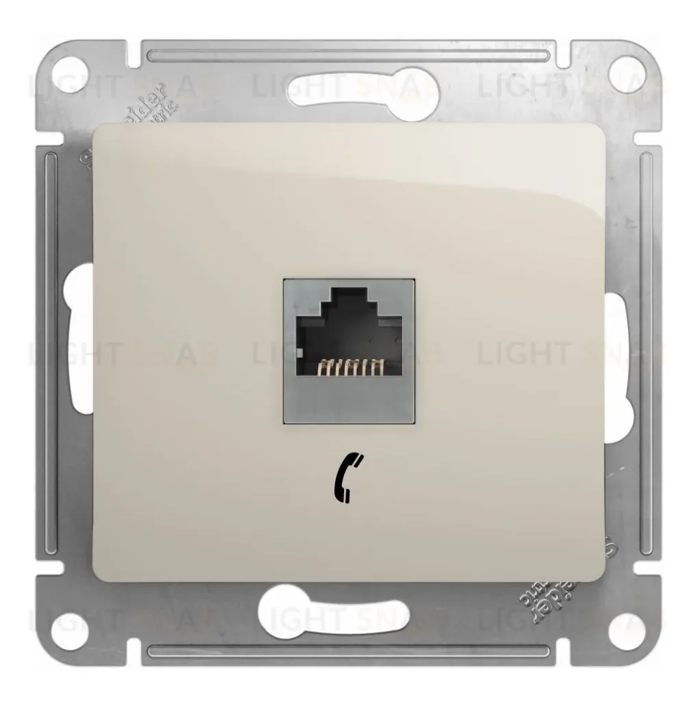 Розетка телефонная RJ11 Systeme Electric Glossa Молочный GSL000981T GSL000981T