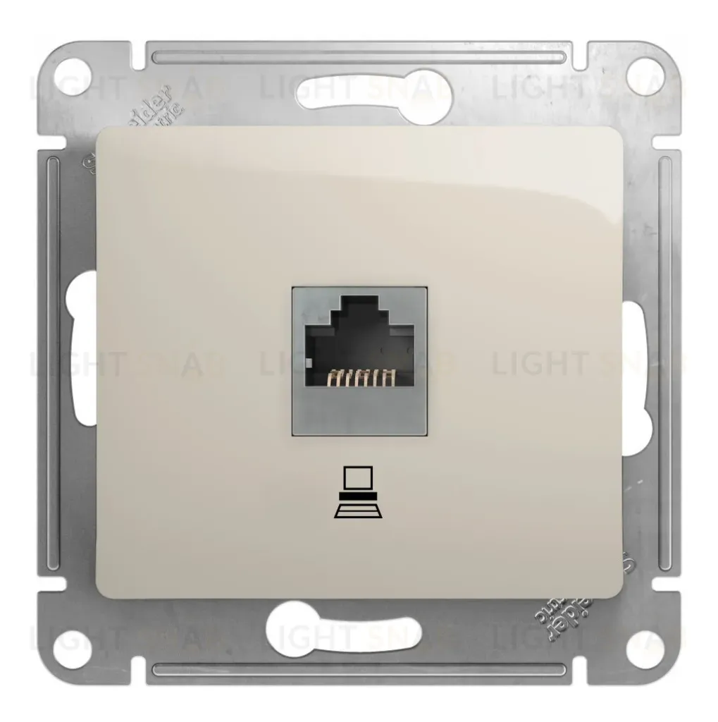Розетка компьютерная RJ45 кат.5E Systeme Electric Glossa Молочный GSL000981K GSL000981K