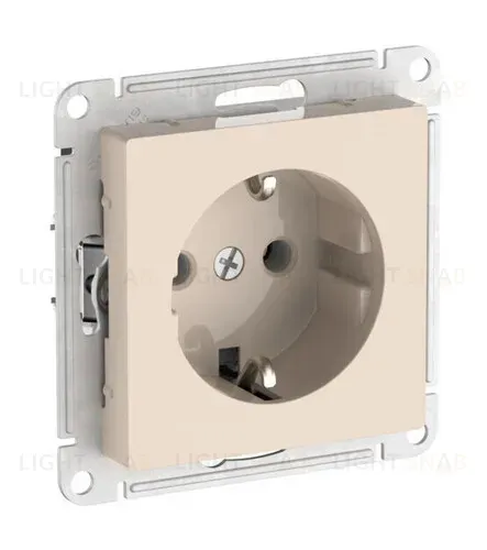Розетка с заземлением, 16А, мех., быстрозажим. клем. Systeme Electric AtlasDesign Бежевый ATN000243S ATN000243S