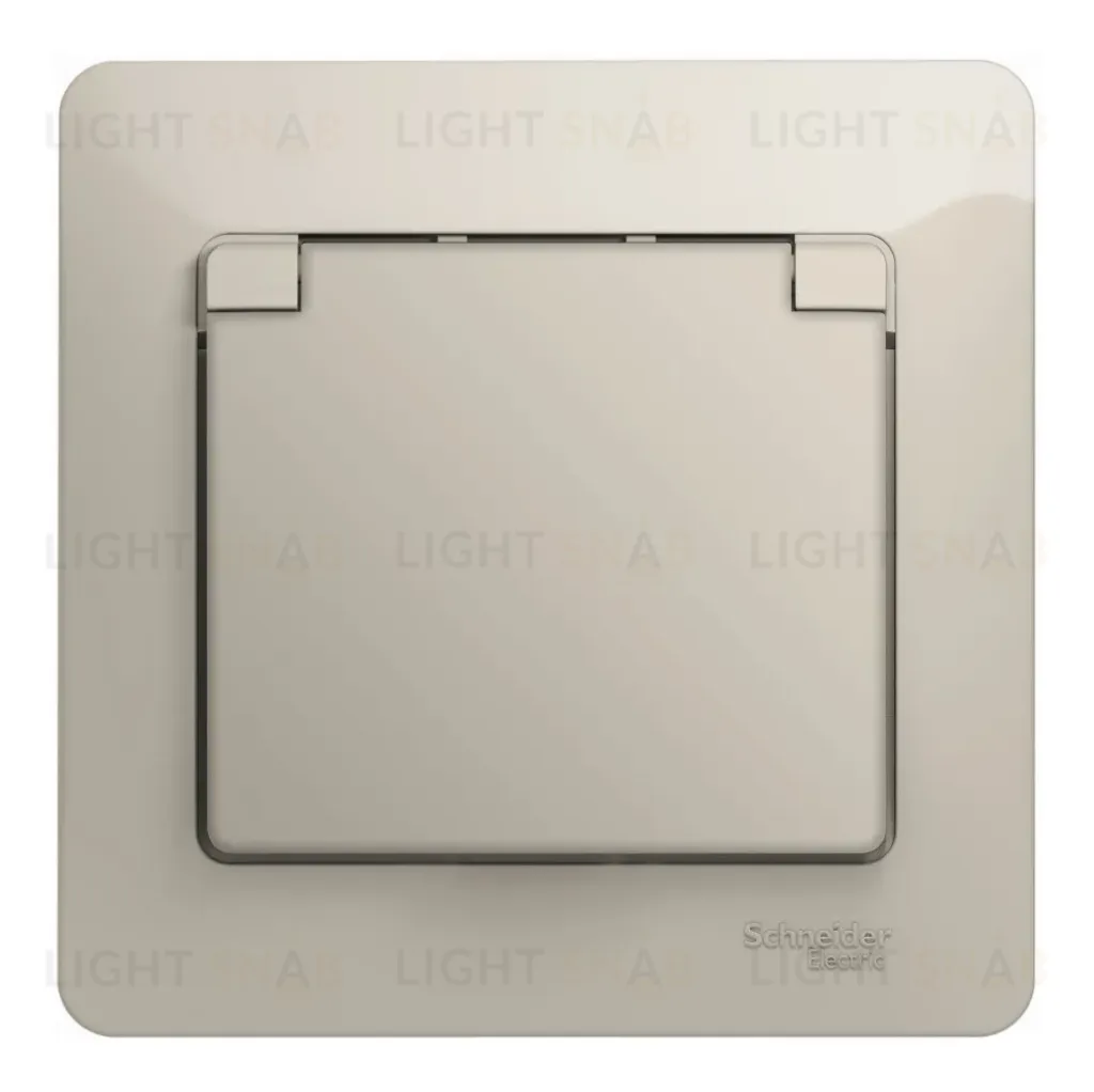 Розетка с/з со шторками с крышкой IP20 (в сборе) Systeme Electric Glossa Молочный GSL000946 GSL000946