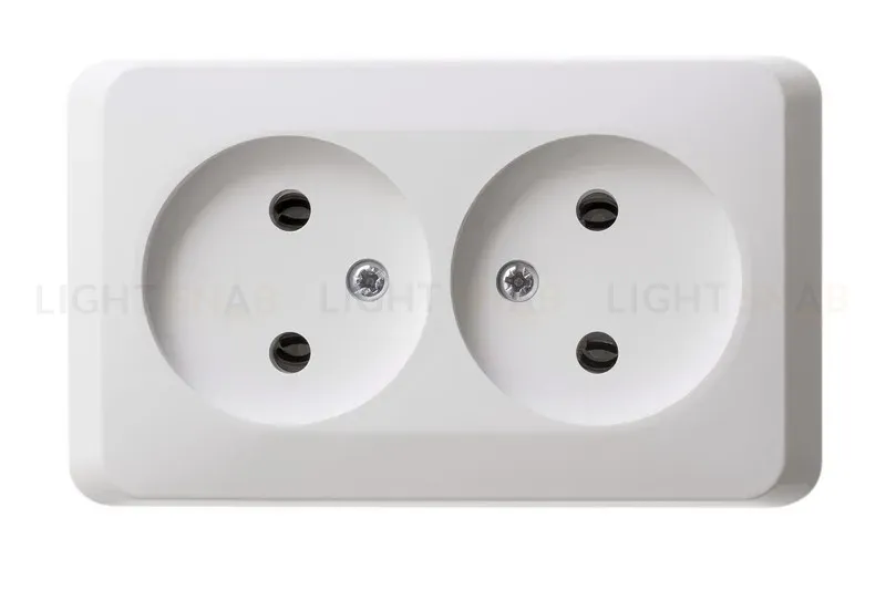 Розетка 2-ая бе з/з без шторок Systeme Electric Этюд наруж Бел PA16-005B PA16-005B