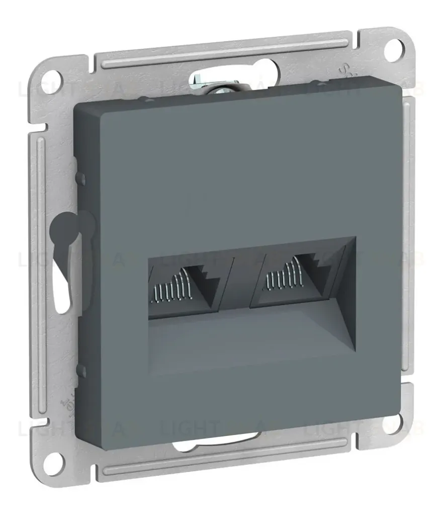 Розетка двойная компьютерная RJ45+RJ45, кат.5E, механизм Systeme Electric AtlasDesign Грифель ATN000785 ATN000785