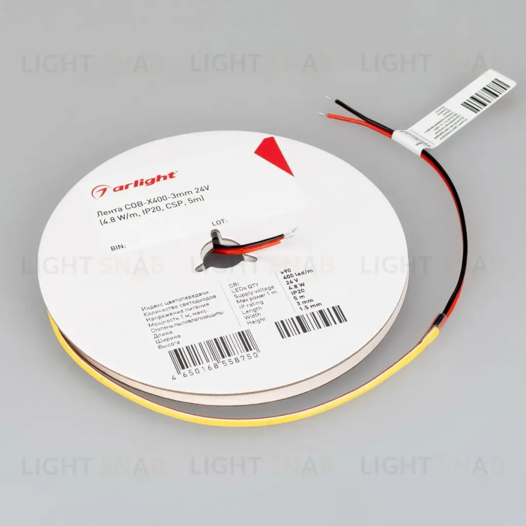 Светодиодная лента Arlight COB-X400-3mm 24V Day4000 (4.8 W/m, IP20, 5m) 039734(1) 039734(1)