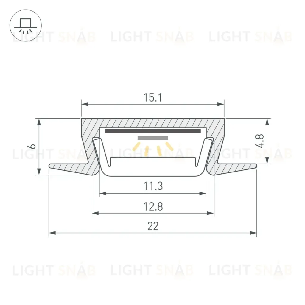 Профиль Arlight SL-SLIM-2206-F-2000 ANOD (BY) (Алюминий) 067108 067108