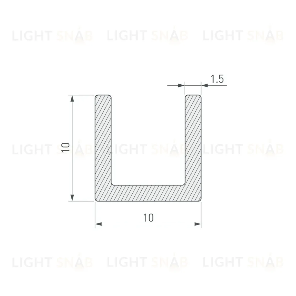 Профиль Arlight П-образный TECH-1010-3000 ANOD (Алюминий) 063111 063111