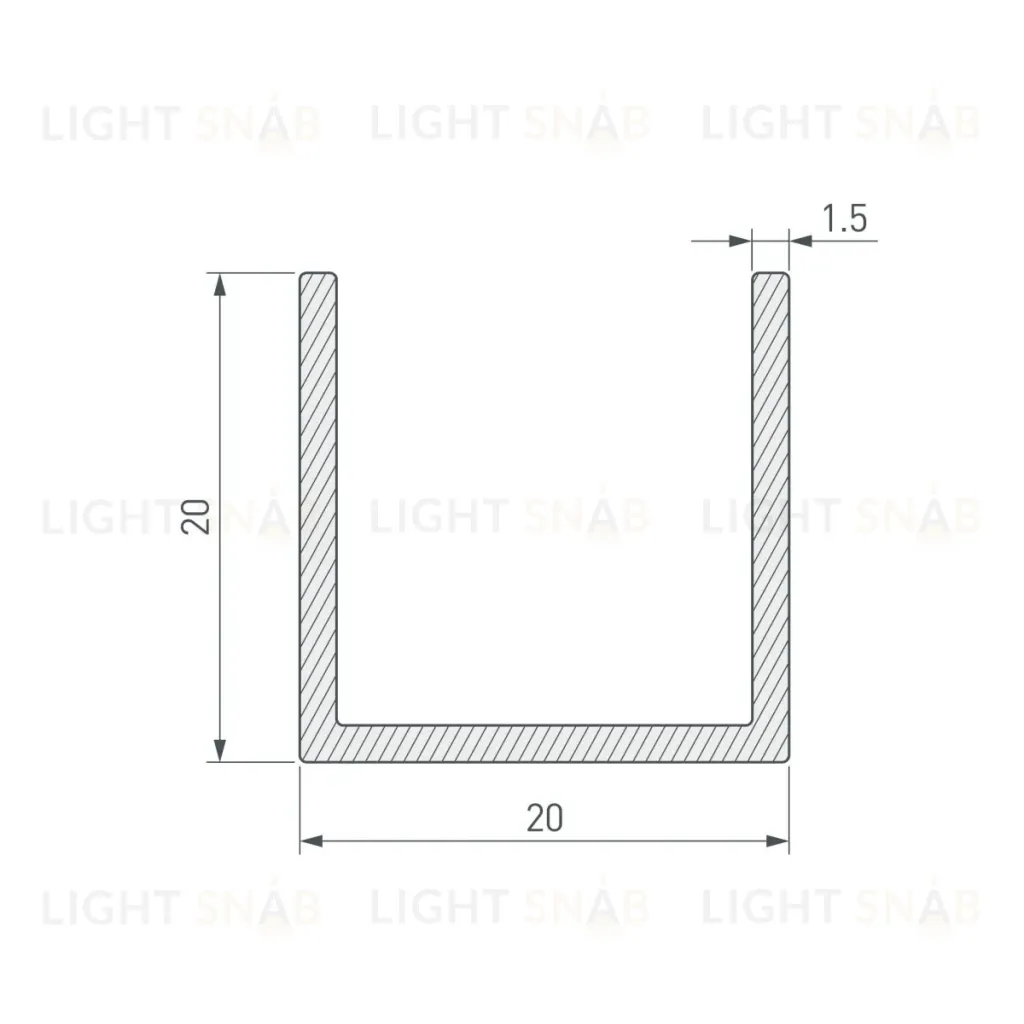 Профиль Arlight П-образный TECH-2020-3000 BLACK (Алюминий) 063532 063532