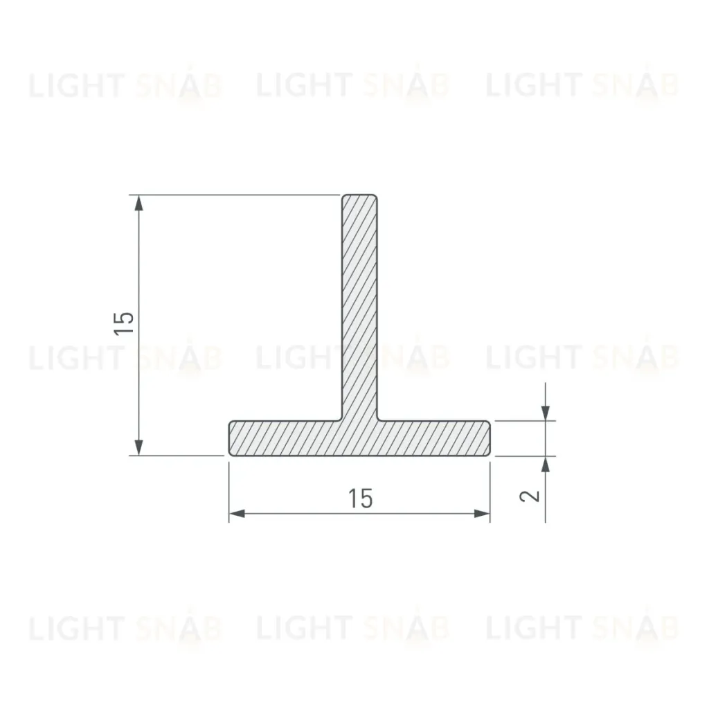 Профиль Arlight Т-образный TECH-1515-3000 ANOD (Алюминий) 063418 063418