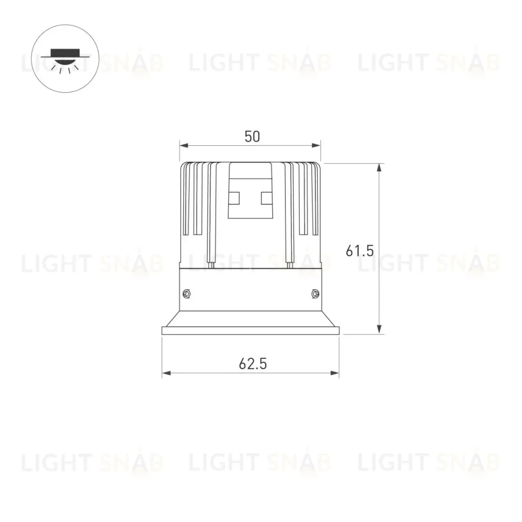 Светильник безрамочный Arlight DL-INTRAL-R63-8W Warm3000 (Черный RAL9005, 36 deg, 230V) (IP20 Металл) 064929 064929