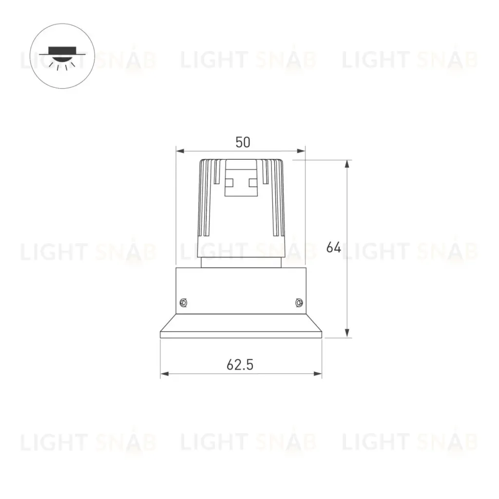 Светильник безрамочный Arlight DL-ROTARA-R63-6W Day4000 (Черный RAL9005, 36 deg, 230V) (IP20 Металл) 064946 064946