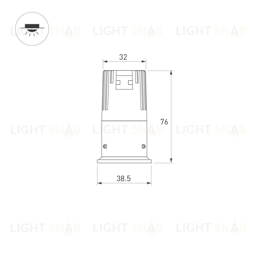 Встраиваемый светильник Arlight DL-VEILA-R39-6W Warm3000 (Черный RAL9005, A44x46 deg, 230V) (IP20 Металл) 065562 065562