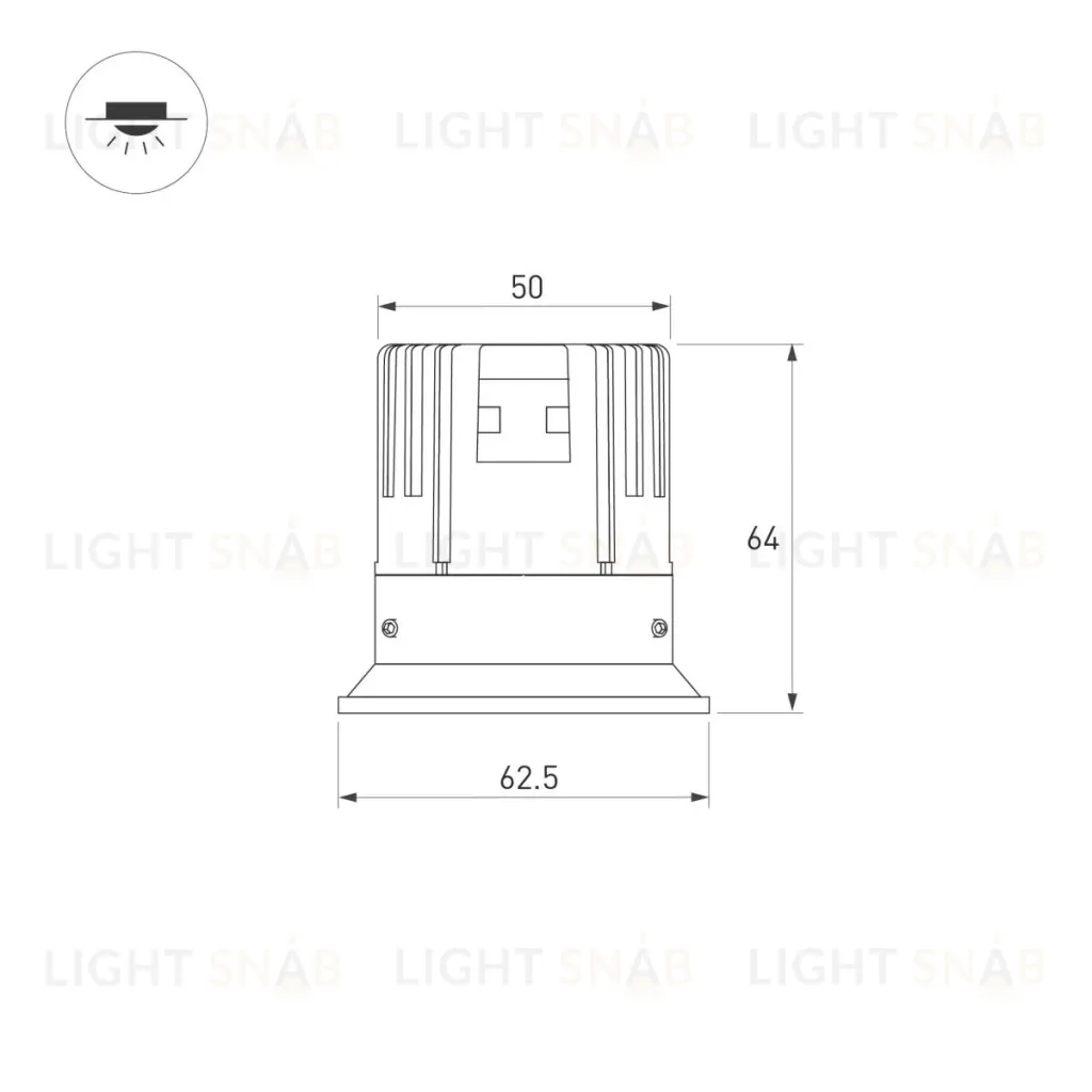 Встраиваемый светильник Arlight DL-VEILA-R63-8W Day4000 (Черный RAL9005, A44x46 deg, 230V) (IP20 Металл) 064959 064959