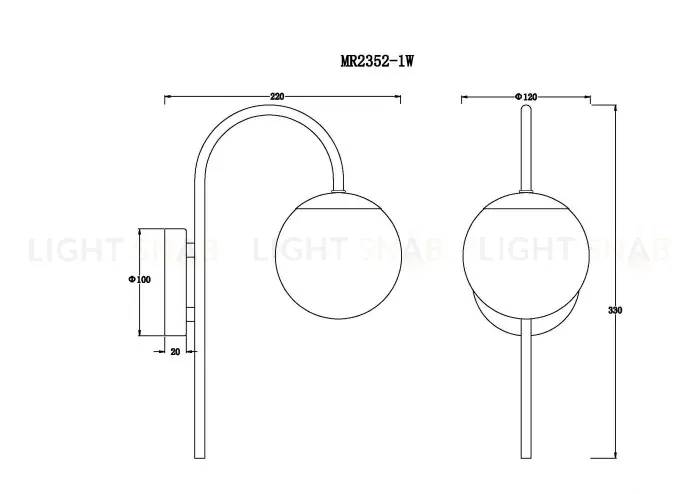 Настенный светильник MyFar Кассия MR2352-1W MR2352-1W