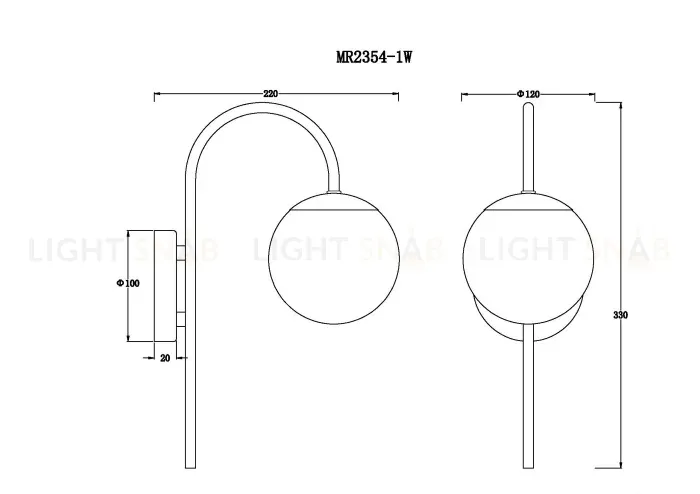 Настенный светильник MyFar Кассия MR2354-1W MR2354-1W