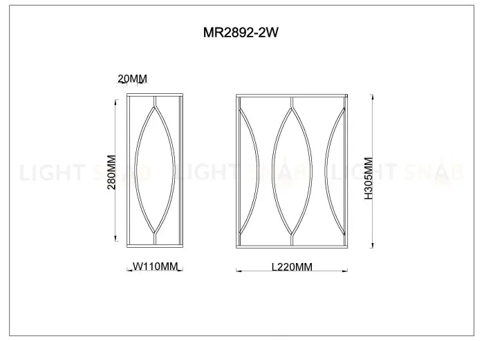 Настенный светильник MyFar Этери MR2892-2W MR2892-2W