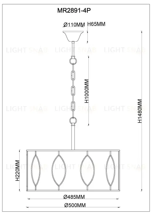 Подвесная люстра MyFar Этери MR2891-4P MR2891-4P