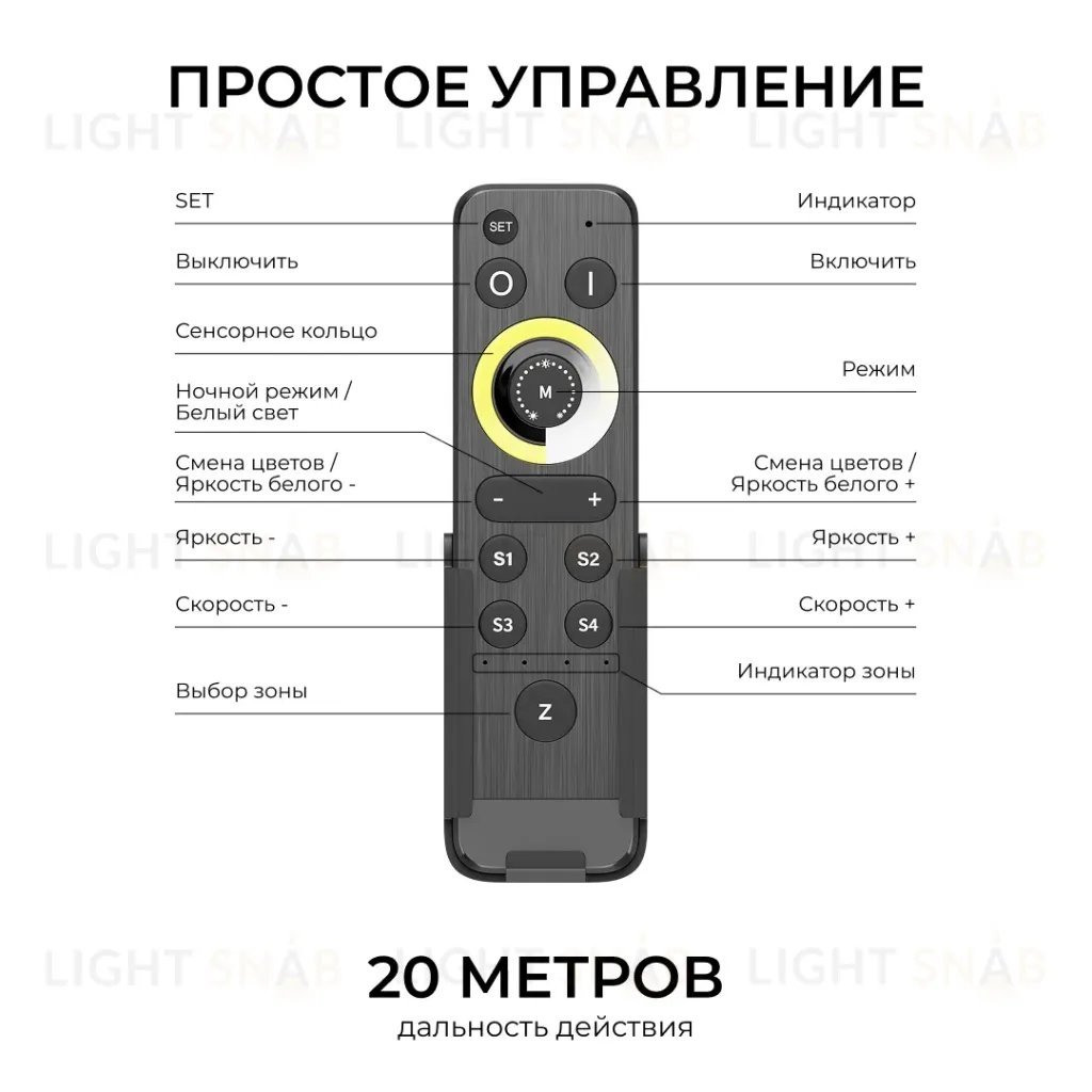 Пульт Apeyron IP20 24GHz CCT+mono 04-92 04-92