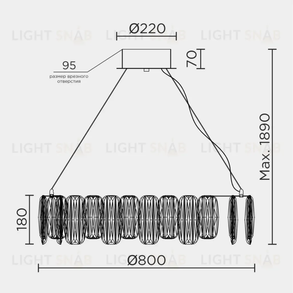 Подвесная люстра Modelux ML.5550.800 CP ML.5550.800 CP