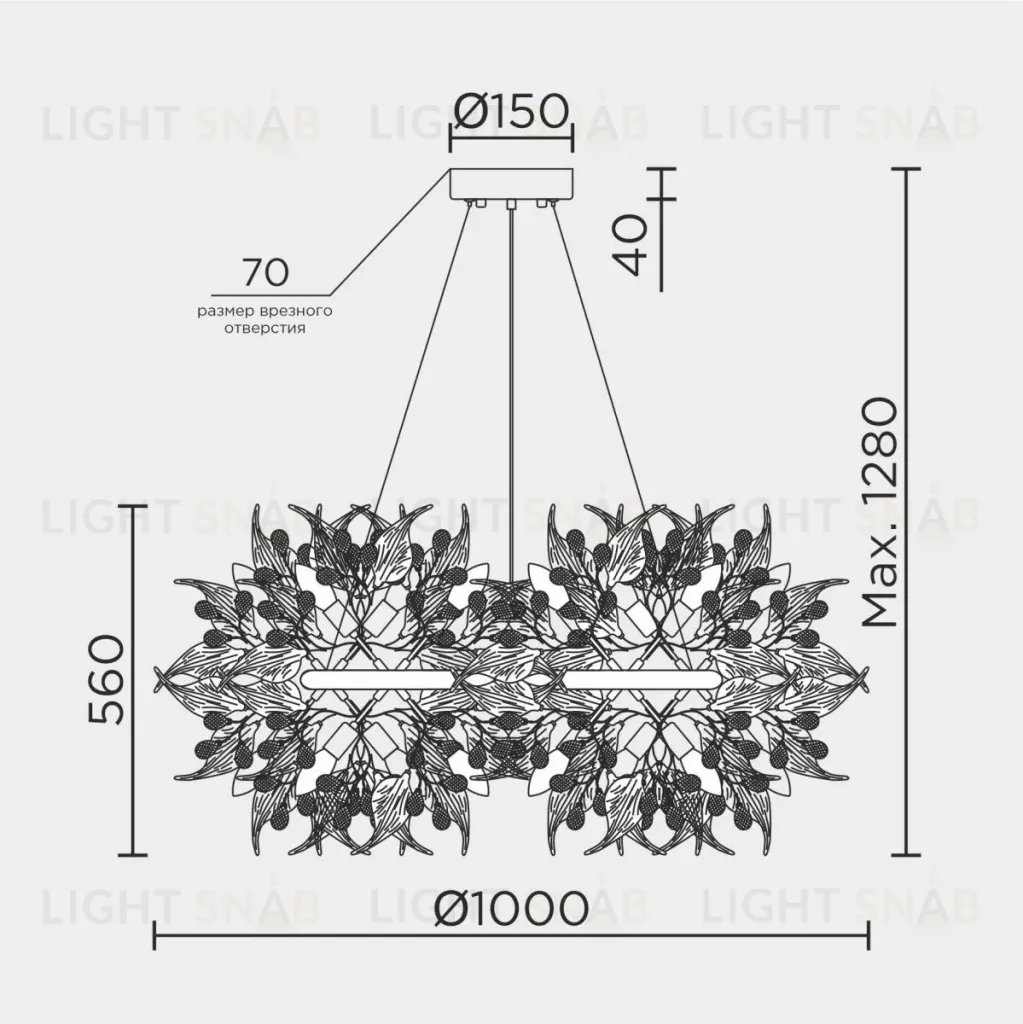 Подвесная люстра Modelux premium ML.6808.1000P CR ML.6808.1000P CR