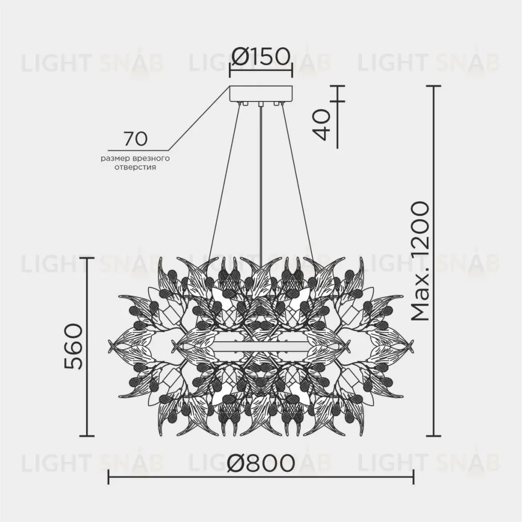 Подвесная люстра Modelux premium ML.6808.800P CR ML.6808.800P CR