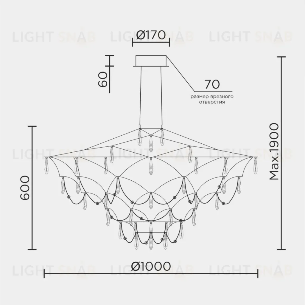Подвесная люстра Modelux premium ML.5602.1000P СН ML.5602.1000P СН