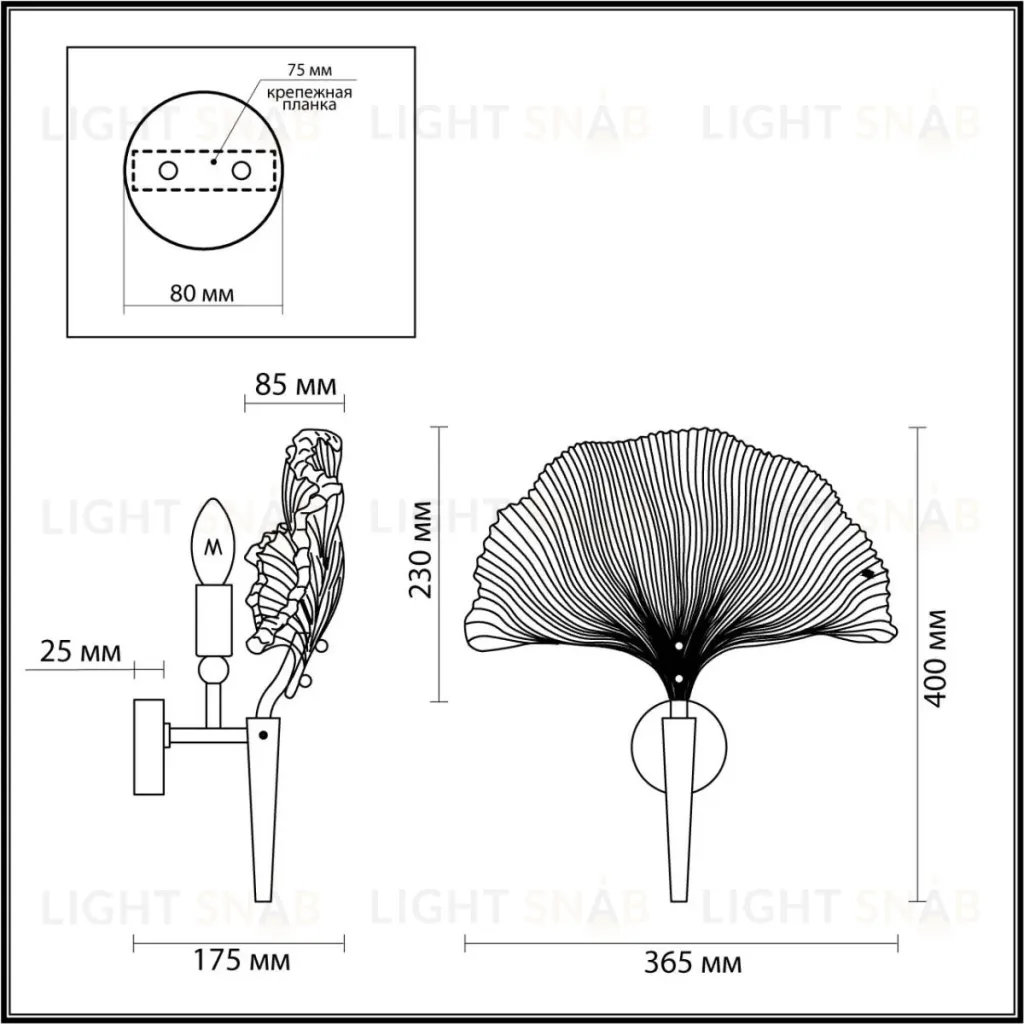 Настенный светильник Odeon Light Ventaglio 4870/1W 4870/1W