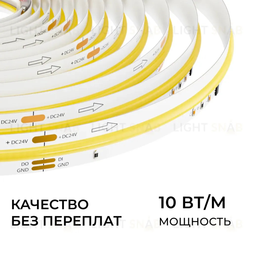 Светодиодная лента Apeyron SPI (бегущая волна) 24В 10Вт/м COB 560д/м 630лм/м CCT CRI90+ IP20 00-461 00-461