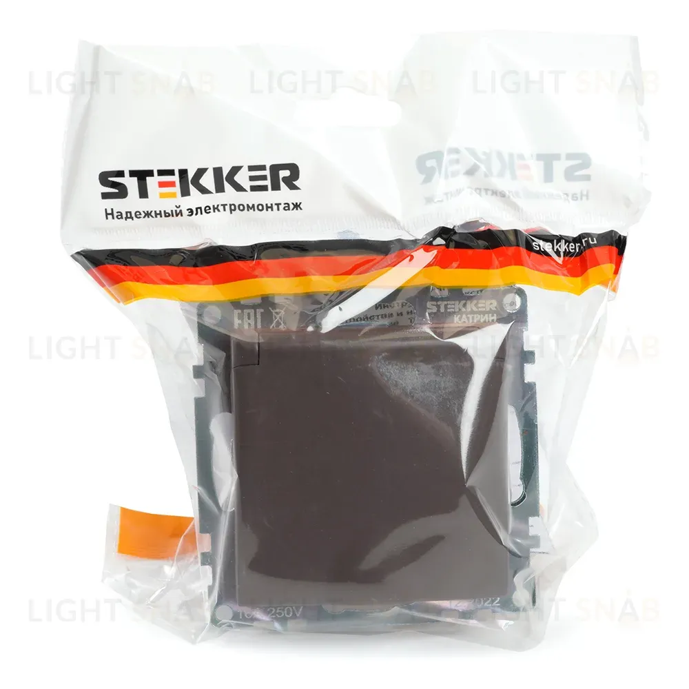 Розетка 1-местная с защитной шторкой Stekker Катрин GLS16-7112-04 49029 49029
